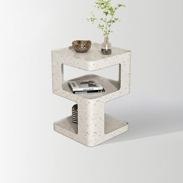 Modern Simplicity Square Tabletop Iron Nightstand 2-Shelf For Bedroom - Image 9