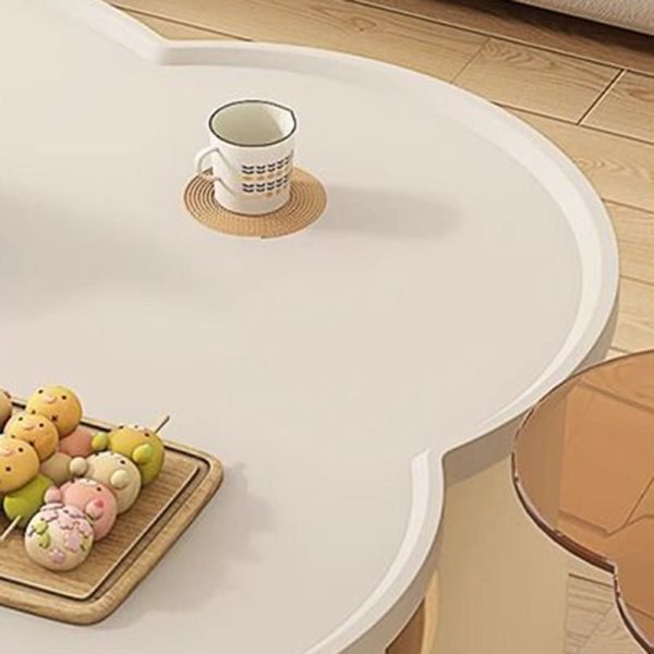 Modern Minimalist Clover Round Solid Wood Coffee Table For Living Room - Image 5