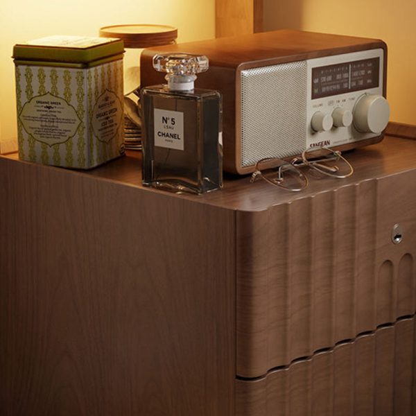 Traditional Luxury Square Solid Wood Glass Nightstand 2-Drawer For Bedroom - Image 12