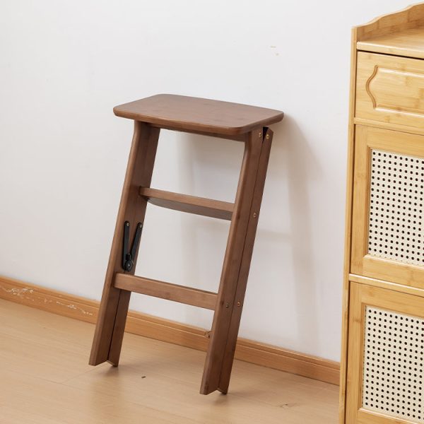 Traditional Vintage Rectangular Bamboo Bar Stool Footrest For Dining Room - Image 12