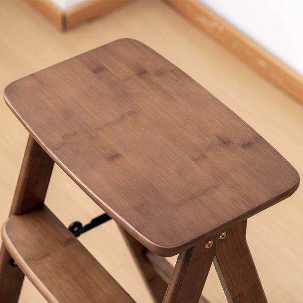 Traditional Vintage Rectangular Bamboo Bar Stool Footrest For Dining Room - Image 5