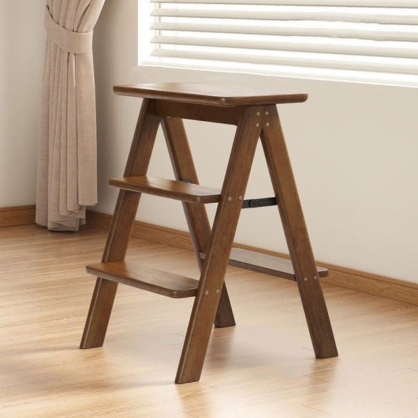 Traditional Vintage Rectangular Bamboo Bar Stool Footrest For Dining Room - Image 8