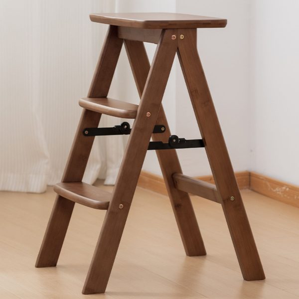 Traditional Vintage Rectangular Bamboo Bar Stool Footrest For Dining Room - Image 16