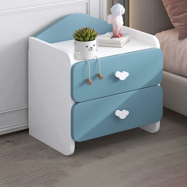 Modern Eclectic Kids Rectangular Panel Nightstand 1/2 Drawer For Bedroom - Image 2