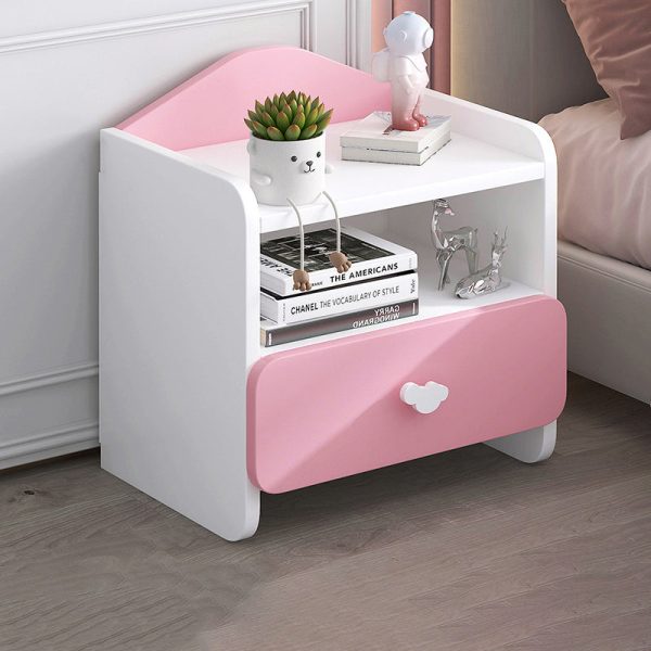 Modern Eclectic Kids Rectangular Panel Nightstand 1/2 Drawer For Bedroom - Image 3