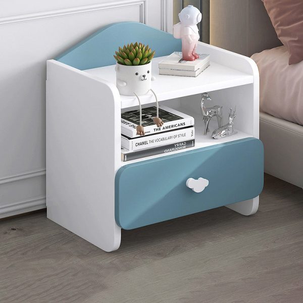 Modern Eclectic Kids Rectangular Panel Nightstand 1/2 Drawer For Bedroom - Image 11