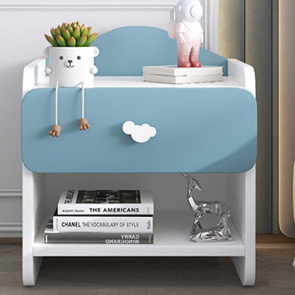 Modern Eclectic Kids Rectangular Panel Nightstand 1/2 Drawer For Bedroom - Image 8