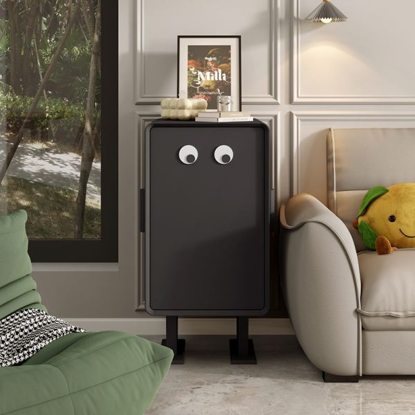Contemporary Creative Kids Robot Square Tabletop Medium Fiberboard Nightstand 2-Cabinet For Bedroom - Image 11