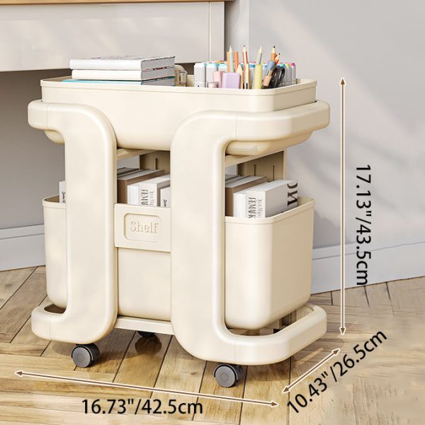 Contemporary Creative Rectangular PP Bookshelves 2- Tier For Home Office - Image 4
