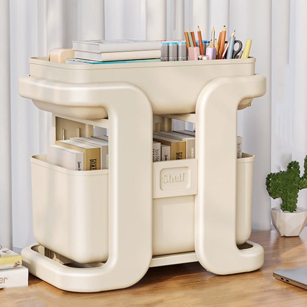 Contemporary Creative Rectangular PP Bookshelves 2- Tier For Home Office - Image 18