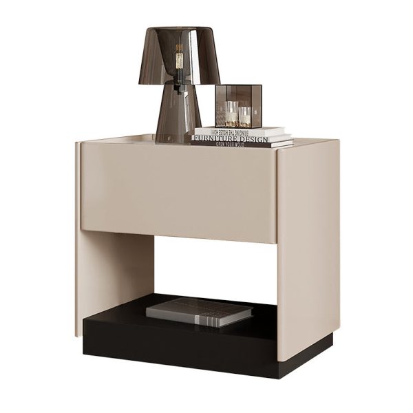 Modern Luxury Rectangular Marble Slab Solid Wood Nightstand 1-Drawer For Bedroom - Image 19