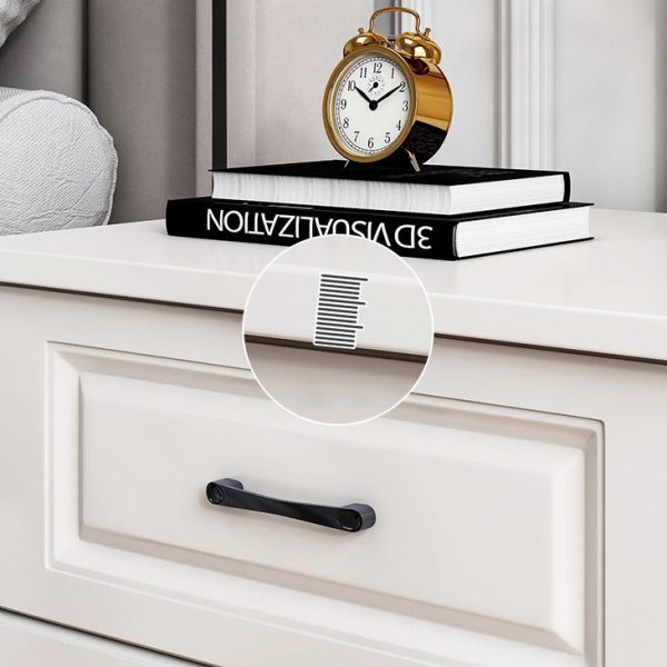 Modern Simplicity Rectangular Slab Solid Wood Nightstand 2-Drawer For Bedroom - Image 8