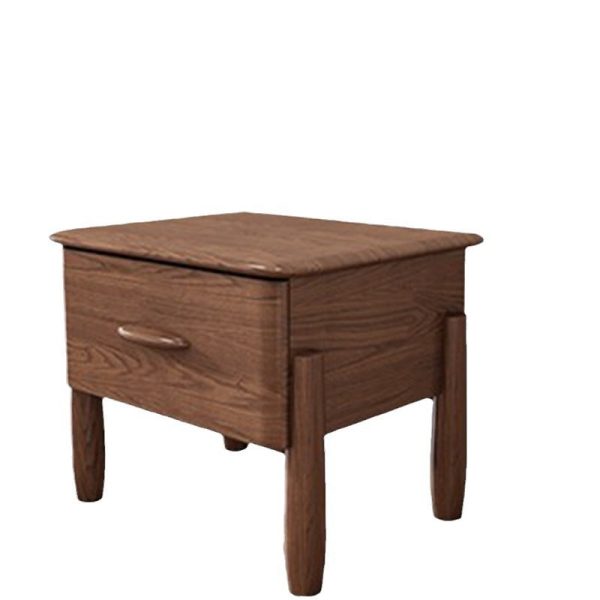 Modern Mid-Century Rectangular Tabletop Ash Wood Nightstand 1-Drawer For Bedroom - Image 9