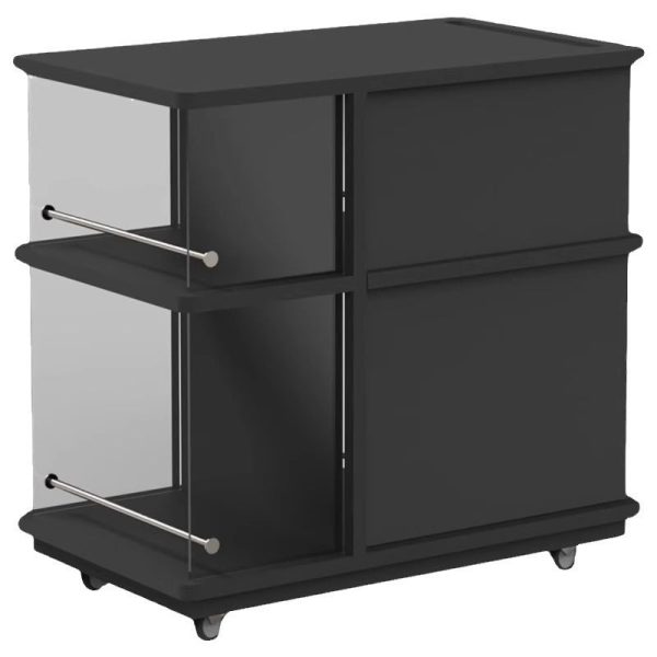 Modern Minimalist Slidable Black Solid Wood Coffee Table With Glass & Stainless Steel, 3-Cabinet For Living Room - Image 24