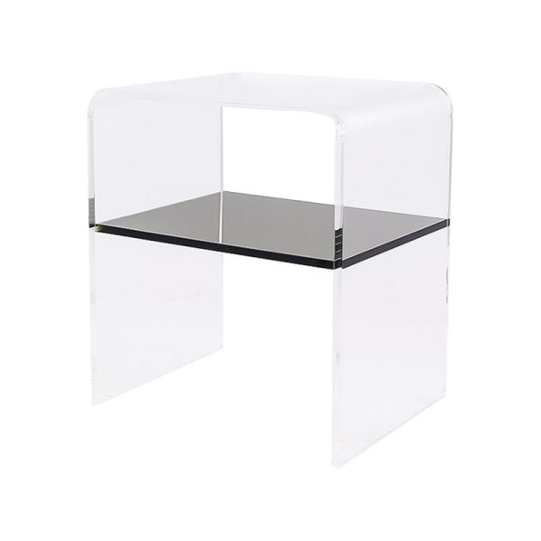 Modern Minimalist Rectangular Acrylic End Table 2-Tier For Living Room - Image 12