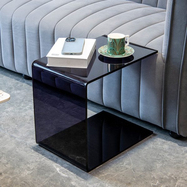 Modern Minimalist Rectangular Acrylic End Table 2-Tier For Living Room
