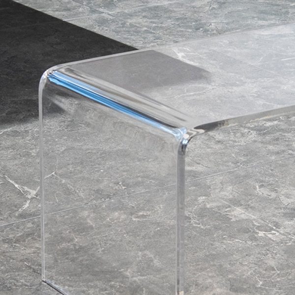 Modern Minimalist Rectangular Acrylic End Table 2-Tier For Living Room - Image 6