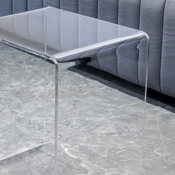 Modern Minimalist Rectangular Acrylic End Table 2-Tier For Living Room - Image 7
