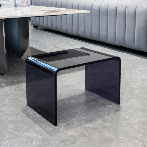 Modern Minimalist Rectangular Acrylic End Table 2-Tier For Living Room - Image 3