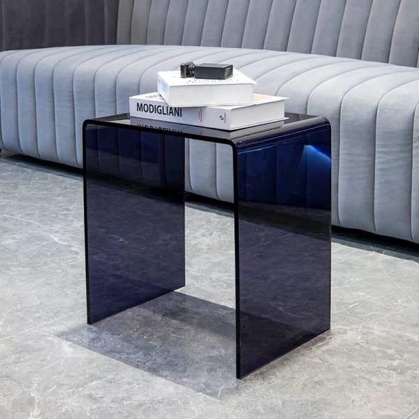 Modern Minimalist Rectangular Acrylic End Table 2-Tier For Living Room - Image 2