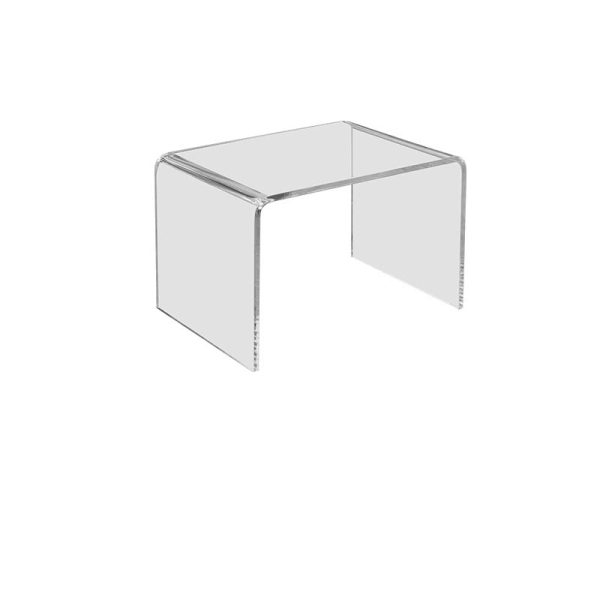 Modern Minimalist Rectangular Acrylic End Table 2-Tier For Living Room - Image 15
