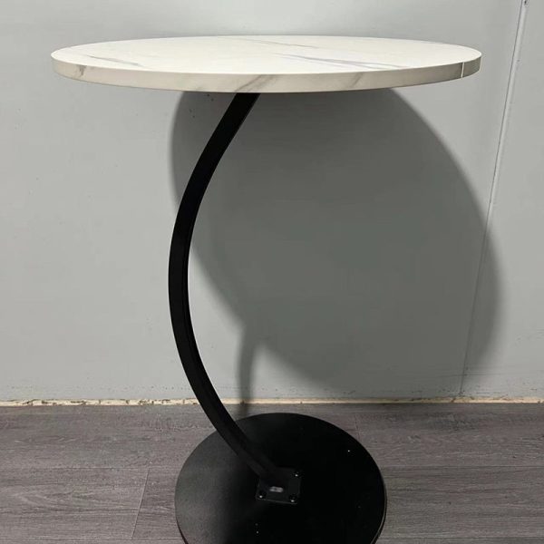 Modern Minimalist Round MDF & Iron End Table 1-Tier For Living Room - Image 7