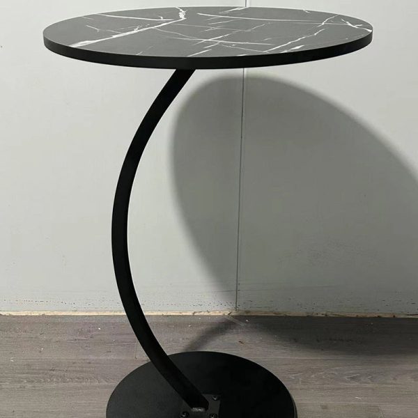 Modern Minimalist Round MDF & Iron End Table 1-Tier For Living Room - Image 8