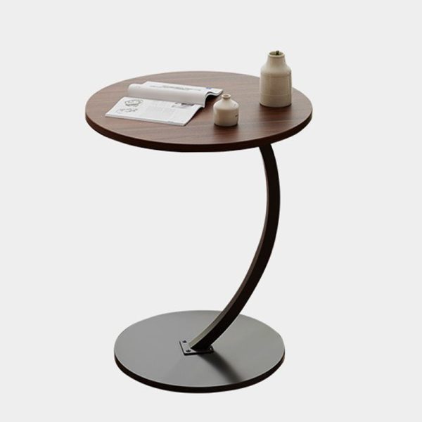 Modern Minimalist Round MDF & Iron End Table 1-Tier For Living Room - Image 10