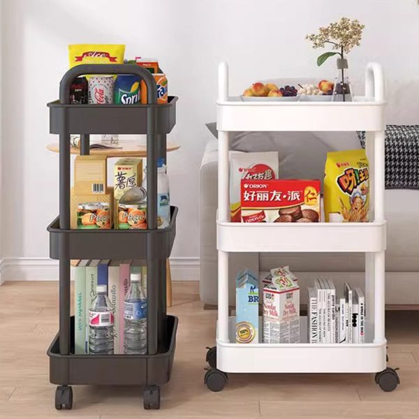 Modern Minimalist Rectangular Plastic Carbon Steel Side Table 2/3/4/5-Tier For Living Room - Image 10