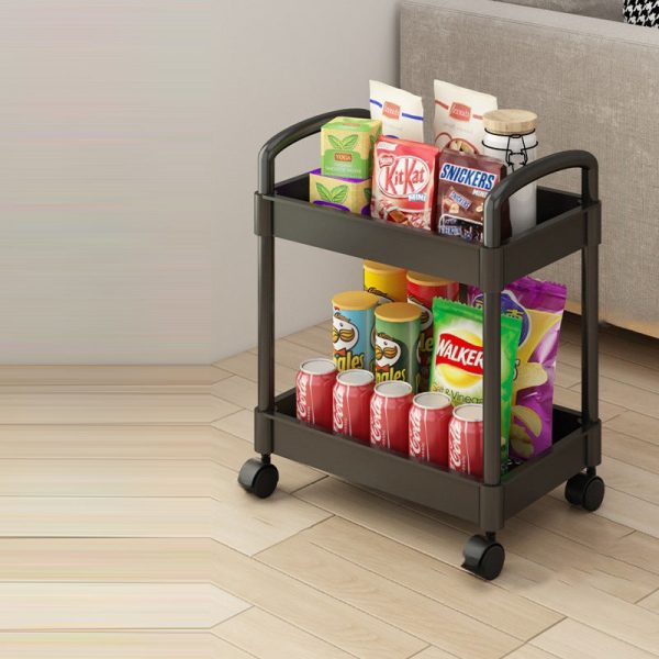 Modern Minimalist Rectangular Plastic Carbon Steel Side Table 2/3/4/5-Tier For Living Room - Image 12