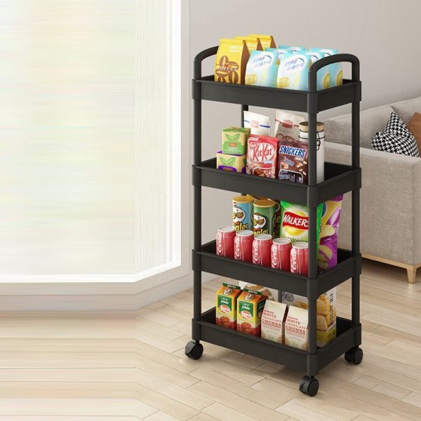 Modern Minimalist Rectangular Plastic Carbon Steel Side Table 2/3/4/5-Tier For Living Room - Image 14