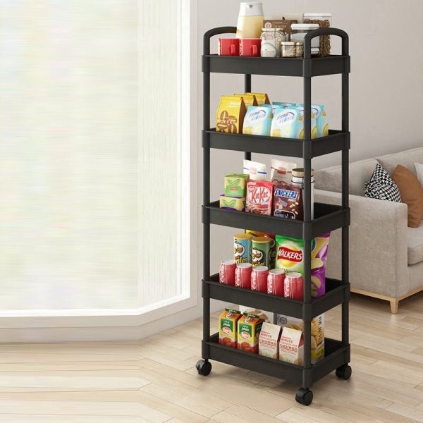 Modern Minimalist Rectangular Plastic Carbon Steel Side Table 2/3/4/5-Tier For Living Room - Image 15