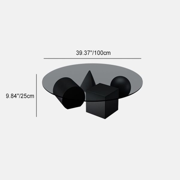 Modern Luxury Round Orb Cylinder Square Triangle Cone Glass Iron End Table 1-Tier For Living Room - Image 5