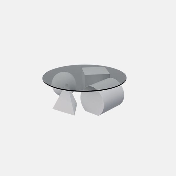 Modern Luxury Round Orb Cylinder Square Triangle Cone Glass Iron End Table 1-Tier For Living Room - Image 9