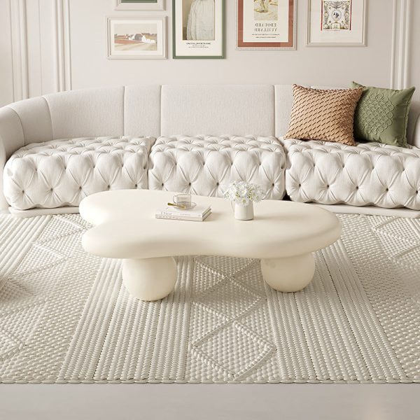 Contemporary Creative Creamy Cloud Orb Artificial Panel End Table 1-Tier For Living Room - Image 14