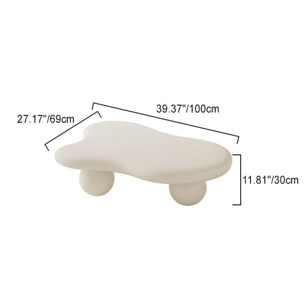 Contemporary Creative Creamy Cloud Orb Artificial Panel End Table 1-Tier For Living Room - Image 4