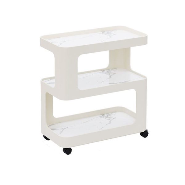 Contemporary Scandinavian Removable Rounded Corner Rectangle Rock Slab Iron End Table 3-Tier For Living Room - Image 9