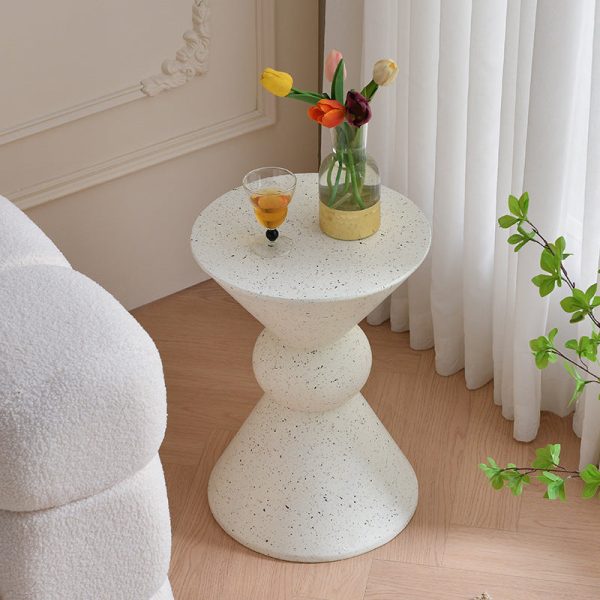Contemporary Creative Chamfered Triangles Chamfered Rounded Corners Magnesium Oxide End Table 1-Tier For Living Room - Image 14