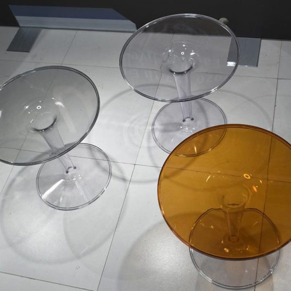 Modern Simplicity Round Cylinder Acrylic End Table 1-Tier For Entryways - Image 7