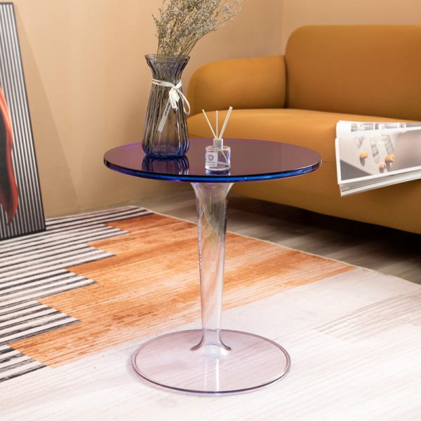 Modern Simplicity Round Cylinder Acrylic End Table 1-Tier For Entryways - Image 6