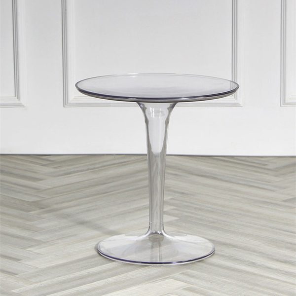 Modern Simplicity Round Cylinder Acrylic End Table 1-Tier For Entryways - Image 9