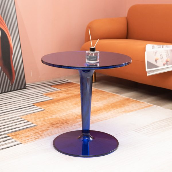 Modern Simplicity Round Cylinder Acrylic End Table 1-Tier For Entryways - Image 8