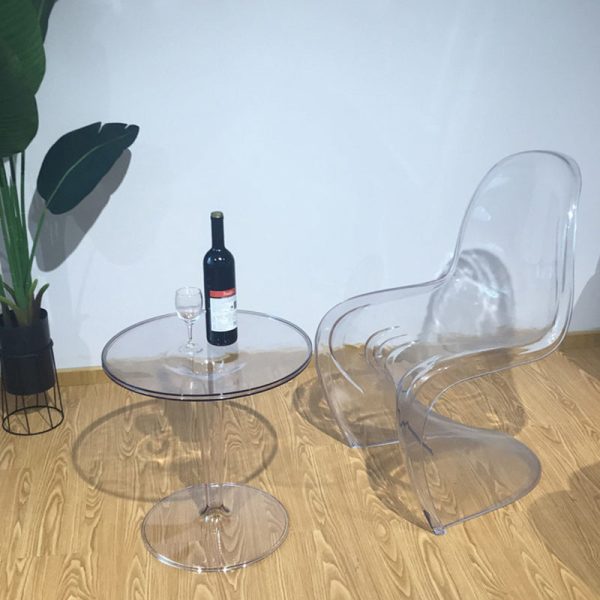 Modern Simplicity Round Cylinder Acrylic End Table 1-Tier For Entryways - Image 15