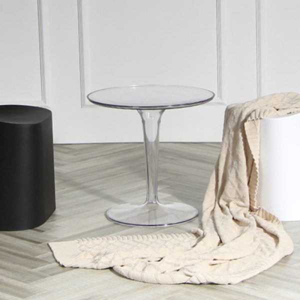 Modern Simplicity Round Cylinder Acrylic End Table 1-Tier For Entryways - Image 16