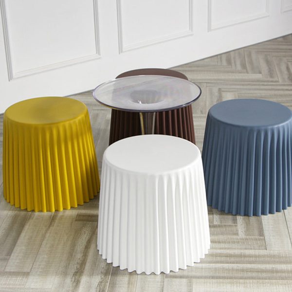 Modern Simplicity Round Cylinder Acrylic End Table 1-Tier For Entryways - Image 20