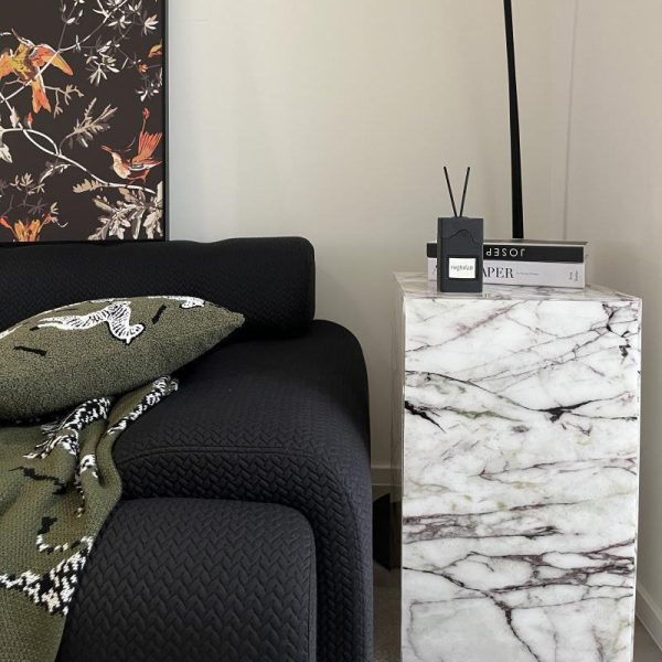 Modern Minimalist Rectangle Textured Acrylic End Table 1-Tier For Living Room - Image 14