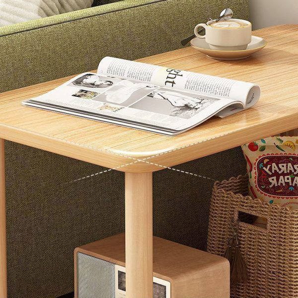 Modern Simplicity Rectangular Cylinder PVC Artificial Panel End Table 2-Tiers For Living Room - Image 7