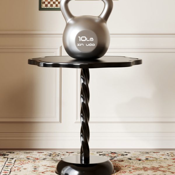 Modern Art Deco Petal Spiral Round PP End Table 1-Tier For Living Room