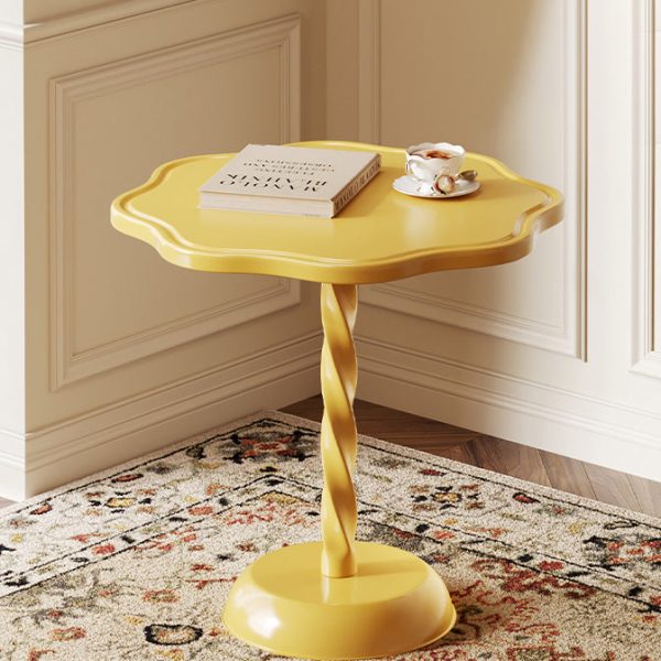 Modern Art Deco Petal Spiral Round PP End Table 1-Tier For Living Room - Image 11