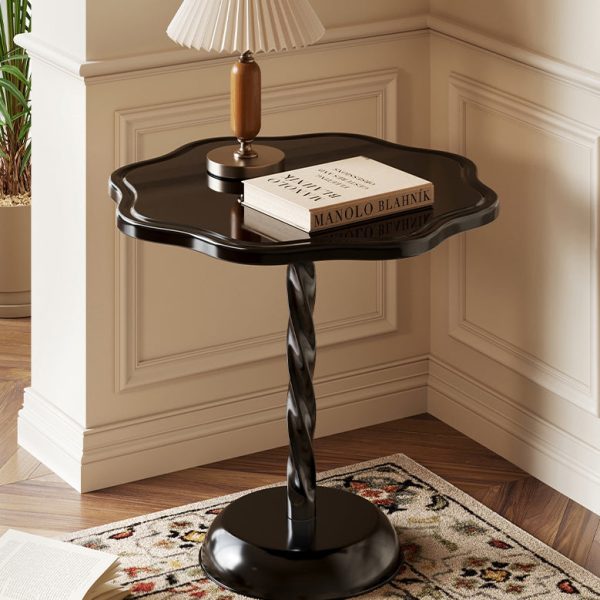 Modern Art Deco Petal Spiral Round PP End Table 1-Tier For Living Room - Image 2
